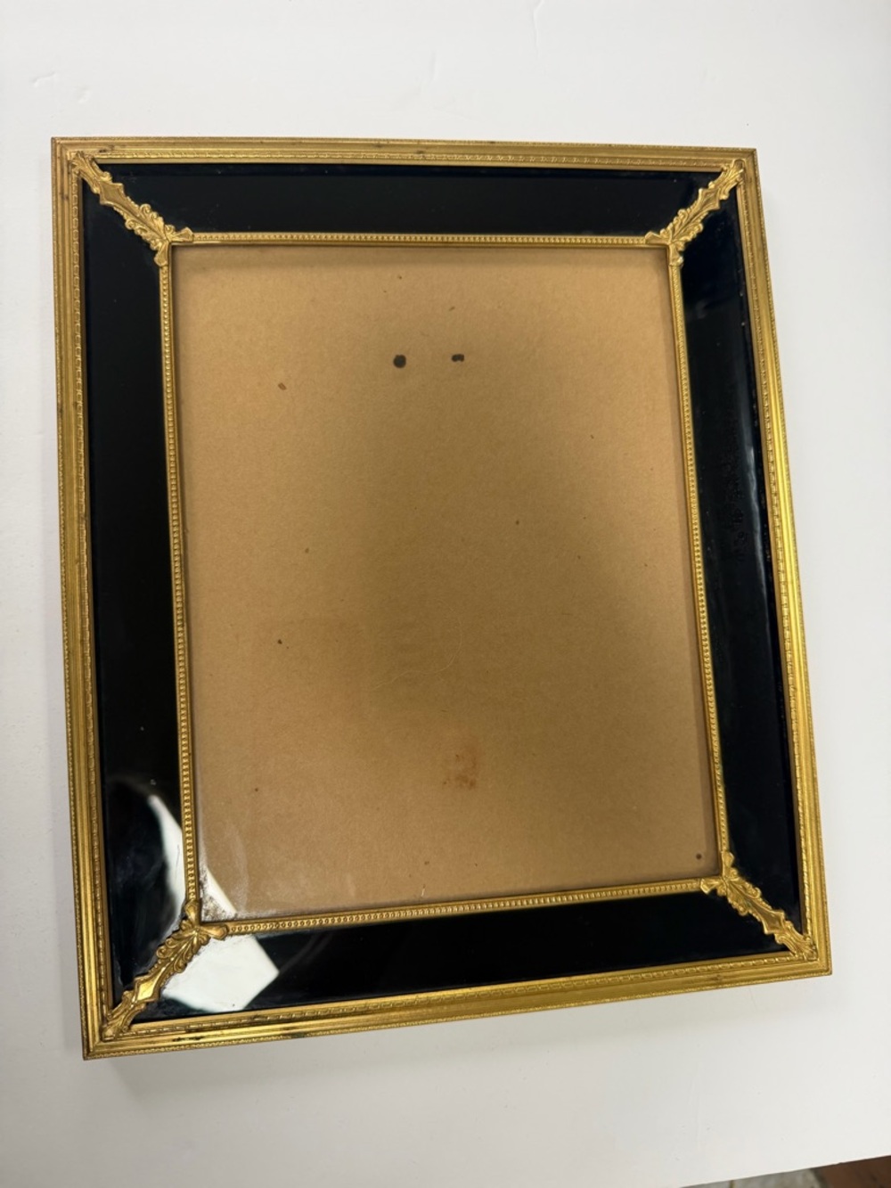VTG Art Deco Brass Easel Black Gold Ornate Picture Frame 10x12 (8X10”) - Picture 14 of 16